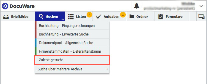 Fünfmal schneller finden - dank letzter Suchen